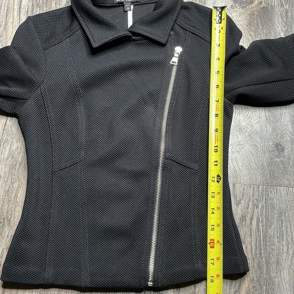 Express Textured Asymmetrical Zipped Moto Jacket, size xs - Picture 7 of 12